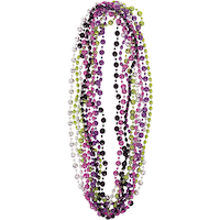 Colliers de perles disco des années 1970, multicolore, 15 po, paq. 10, accessoire de costume à porter pour l'Halloween Front_Flat