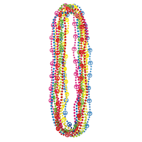 Colliers de perles et symboles de la paix multicolores, paq. 10 Front_Flat