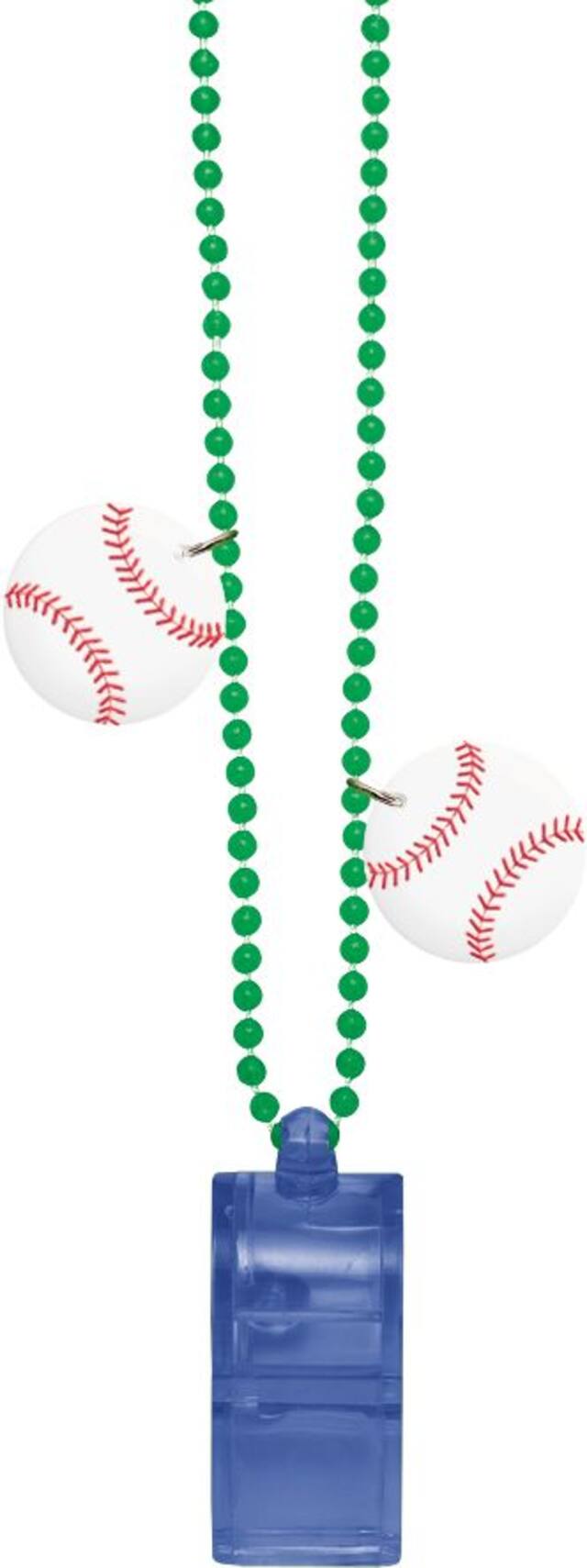Baseball Whistle Necklace CloseUp