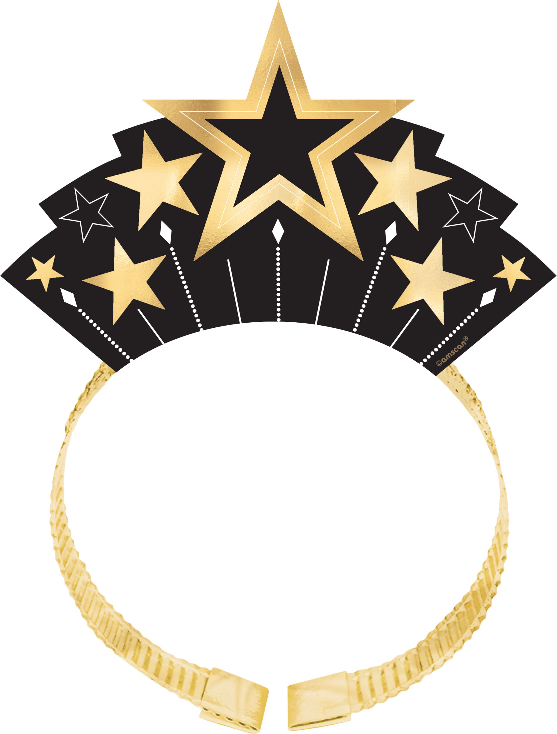 1920s Metallic Hollywood Headbands, Gold/Black, One Size, 8-pk, Wearable Costume Accessories for Halloween Front_Flat