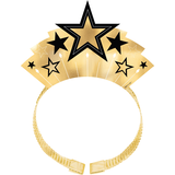 1920s Metallic Hollywood Headbands, Gold/Black, One Size, 8-pk, Wearable Costume Accessories for Halloween Front_Flat