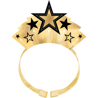 1920s Metallic Hollywood Headbands, Gold/Black, One Size, 8-pk, Wearable Costume Accessories for Halloween Front_Flat