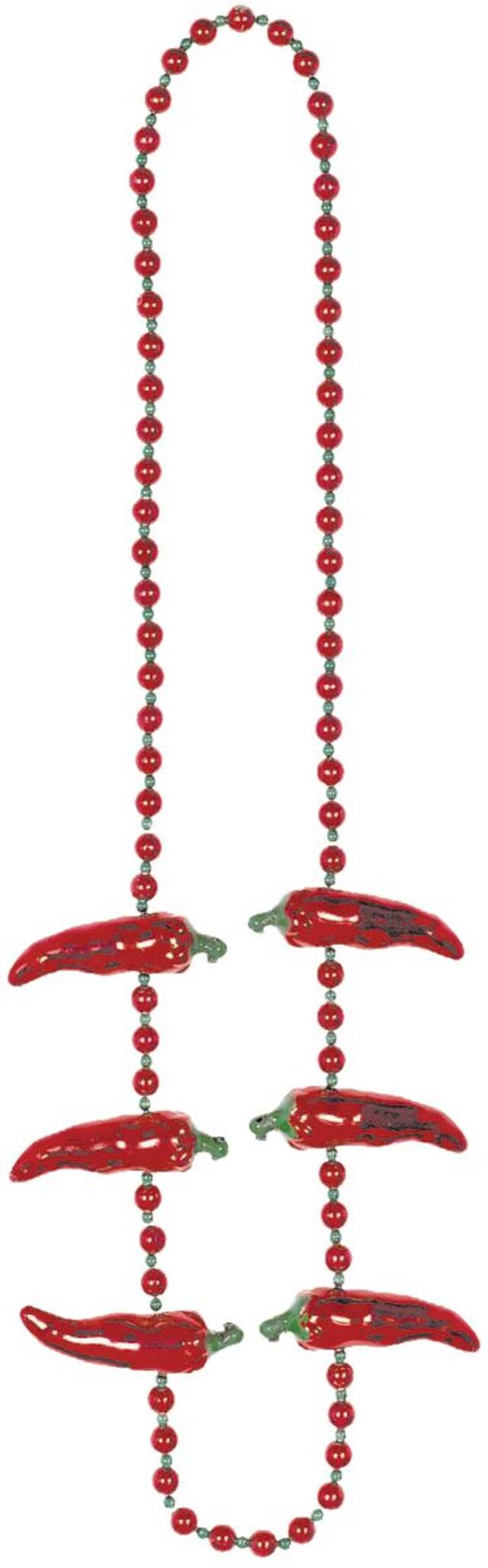Chili Pepper Bead Necklace Front_Flat