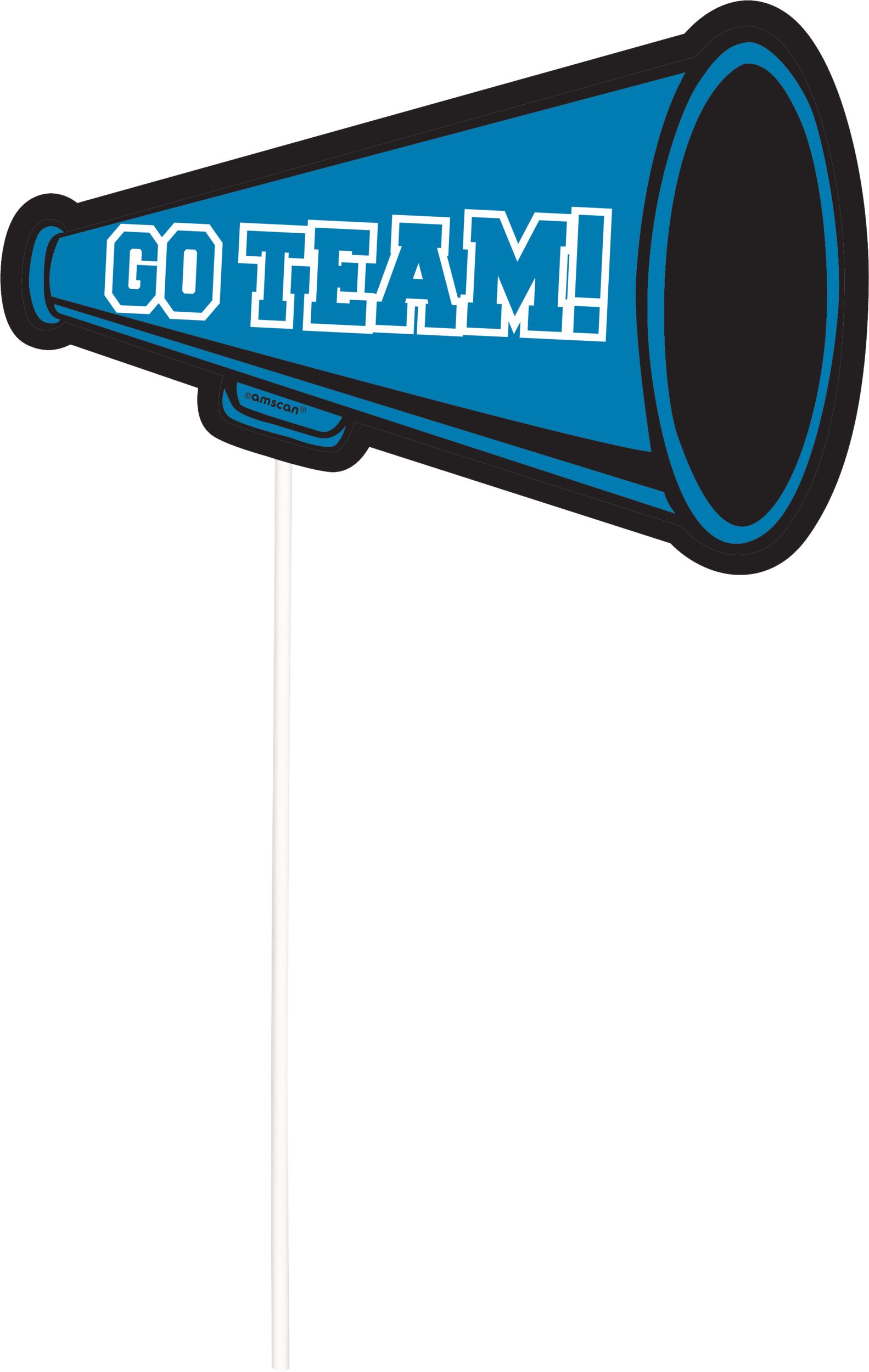 Football "Touch Down" Plastic Scene Setter Background Decoration with Photo Booth Props, Blue/Yellow, 14-in, 13-pk, for Sports Party Front_Flat