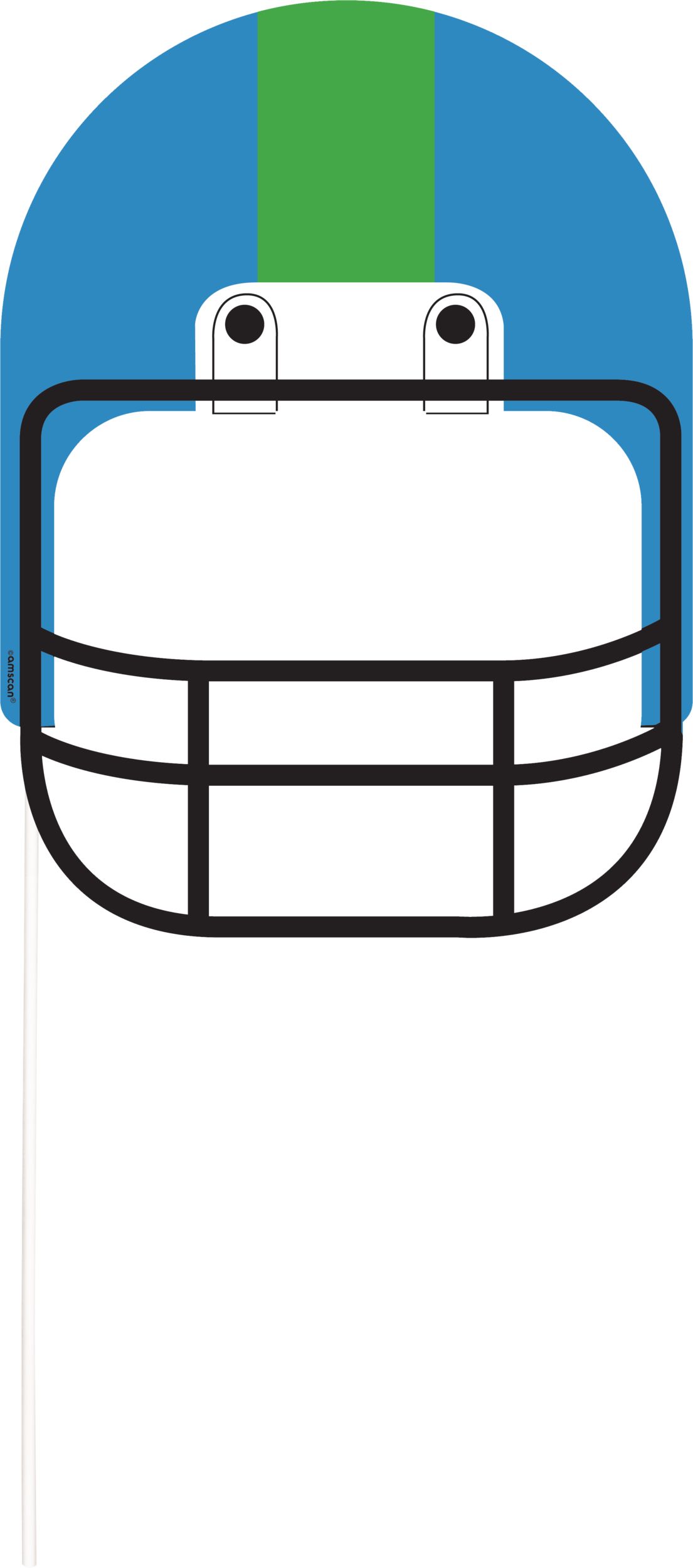 Football "Touch Down" Plastic Scene Setter Background Decoration with Photo Booth Props, Blue/Yellow, 14-in, 13-pk, for Sports Party Front_Flat