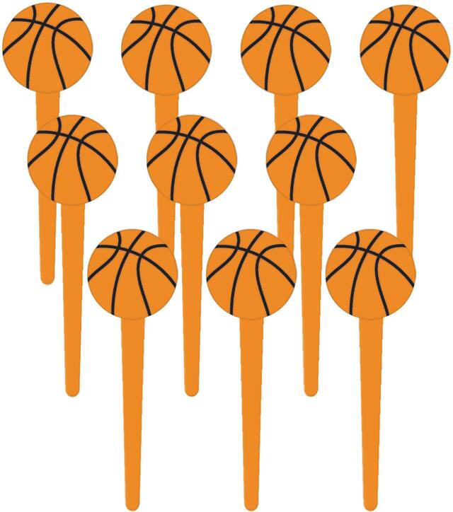 Décorations festives sur cure-dents basketball, paq. 36 Front_Flat