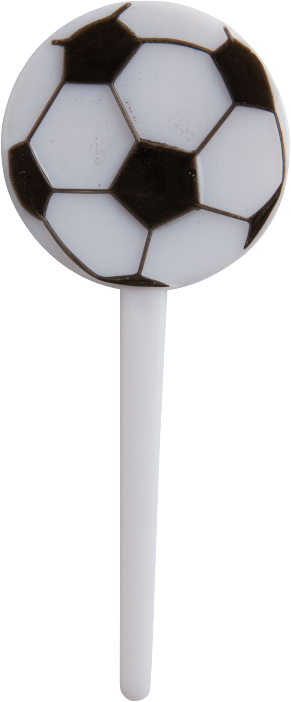 Soccer Plastic Party Picks, Black/White, 3.5-in, 36-pk, for Sports Party Overhead_Flat