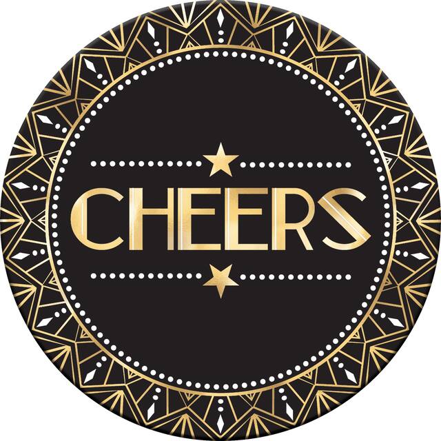 Metallic Hollywood Cheers Coasters, 18-pk Front_Flat