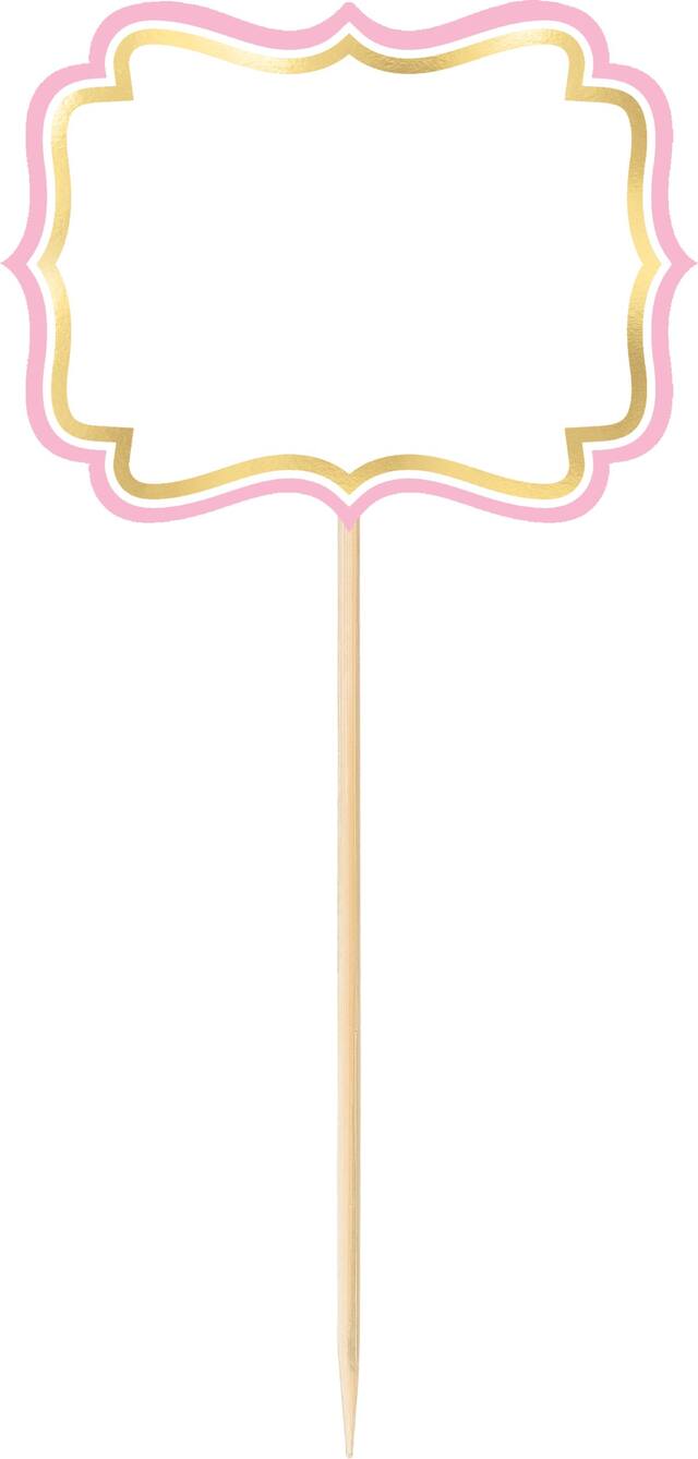 Trousse de décoration de buffet pour 1er anniversaire, rose métallique doré, 12 pièces Front_Flat