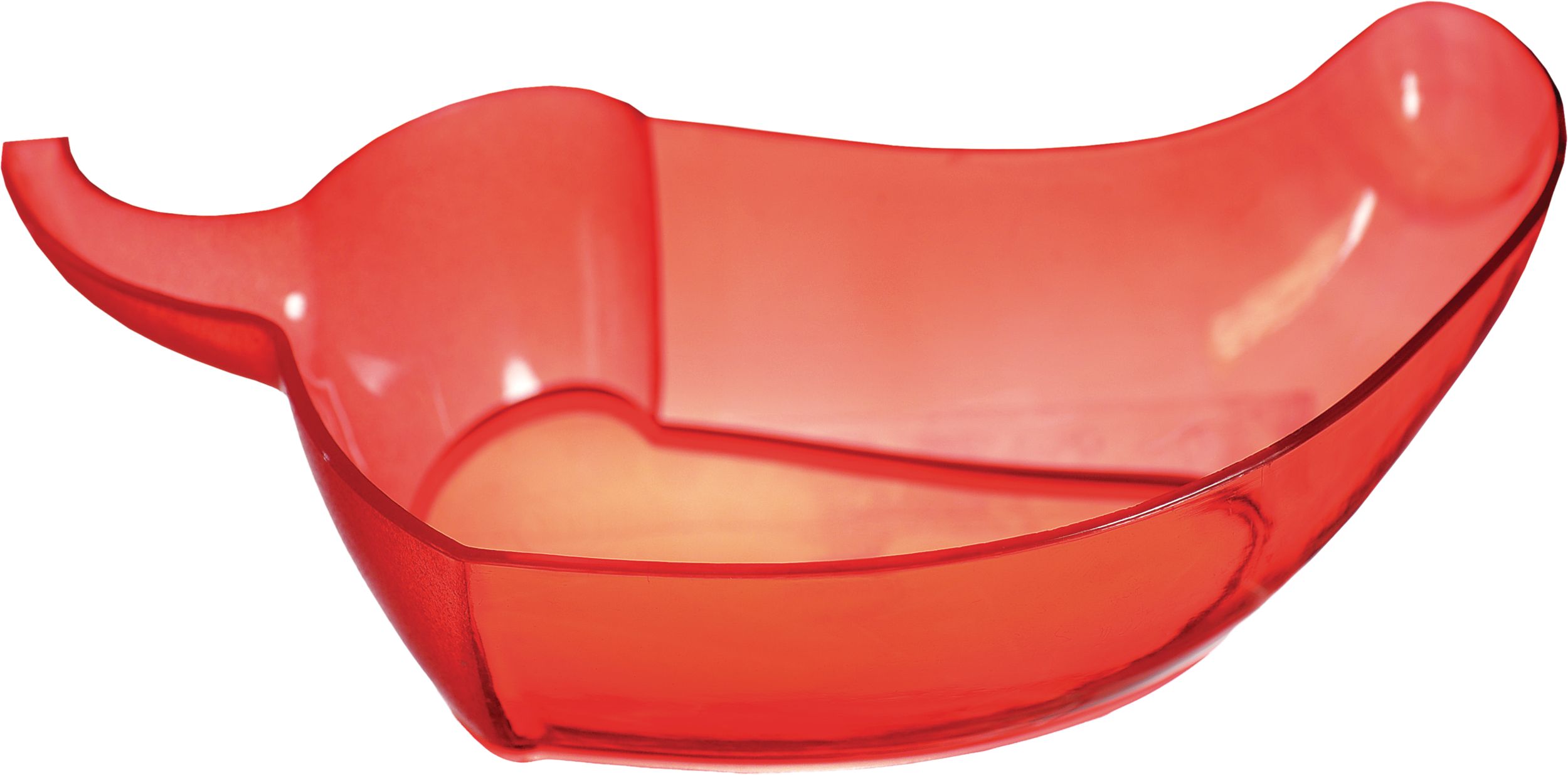 Fiesta Red Chili Pepper Plastic Reusable Serving Bowl, Red, 6.5-in, for Cinco de Mayo/Fiesta/Summer Party Overhead_Plunge