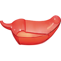 Fiesta Red Chili Pepper Plastic Reusable Serving Bowl, Red, 6.5-in, for Cinco de Mayo/Fiesta/Summer Party Overhead_Plunge