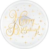 Support à gâteau d'anniversaire métallique doré Front_Flat