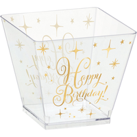 Mini Metallic Gold Birthday Plastic Cubed Bowls, 30-pk Front_Angled_Right