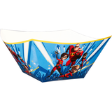Disney Pixar The Incredibles Round Plastic Reusable Serving Bowls, Blue, 9.5-in, 3-pk, for Birthday Party Front_Angled_Right