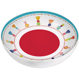 Fiesta Round Plastic Reusable Serving Bowl, Red/Blue, 13-in, for Cinco de Mayo/Fiesta/Summer Party Front_Elevated