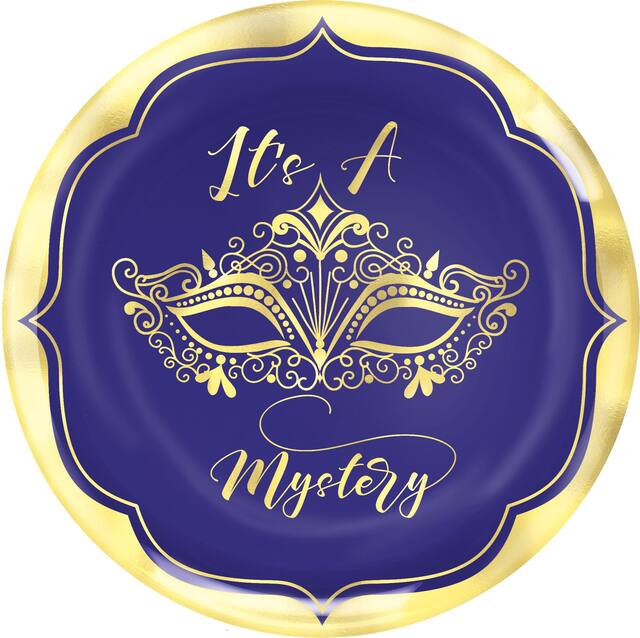 Plateau rond sur le thème de bal masqué Soirée déguisée Overhead_Flat