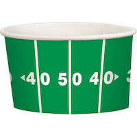 Football Paper Disposable Treat Cups, Green, 4-in, 8-pk,  for Sports Party Front_Elevated