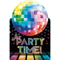 Disco Fever Postcard Invitations, 8-pk Front_Flat