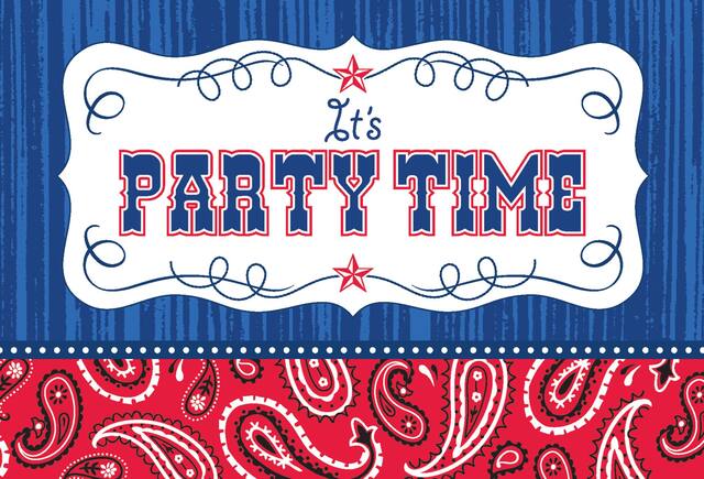 Invitations cartes postales Western, paq. 8 Front_Flat