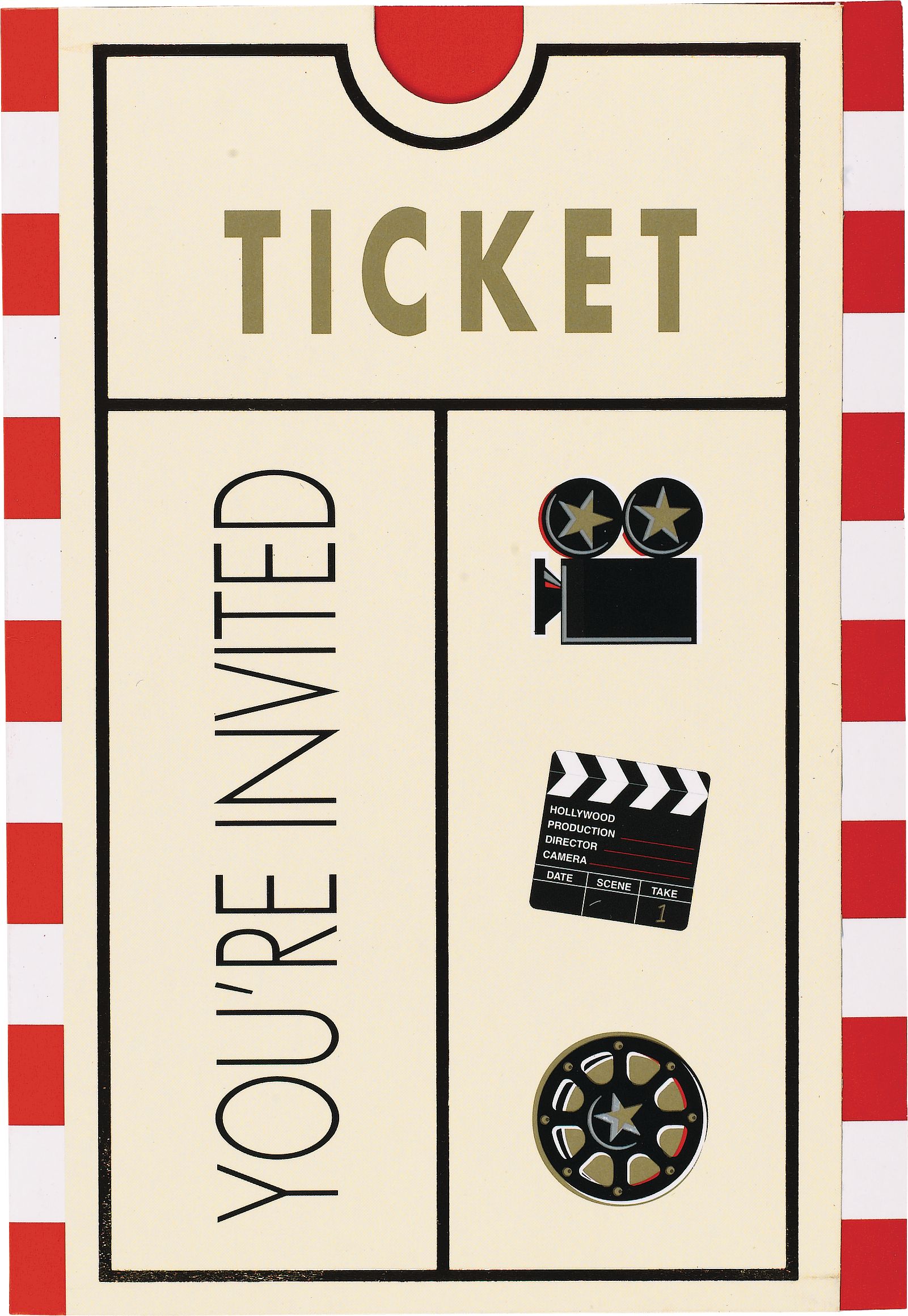 Invitations Claquette hollywoodienne, paq. 8 Front_Flat