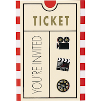 Clapboard Hollywood Invitations, 8-pk Front_Flat