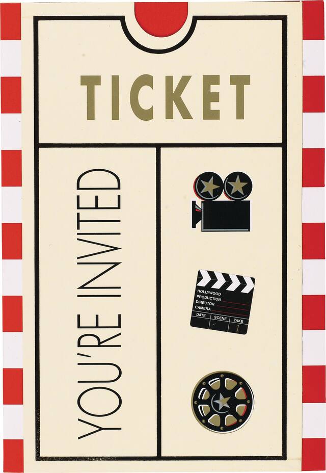 Clapboard Hollywood Invitations, 8-pk Front_Flat