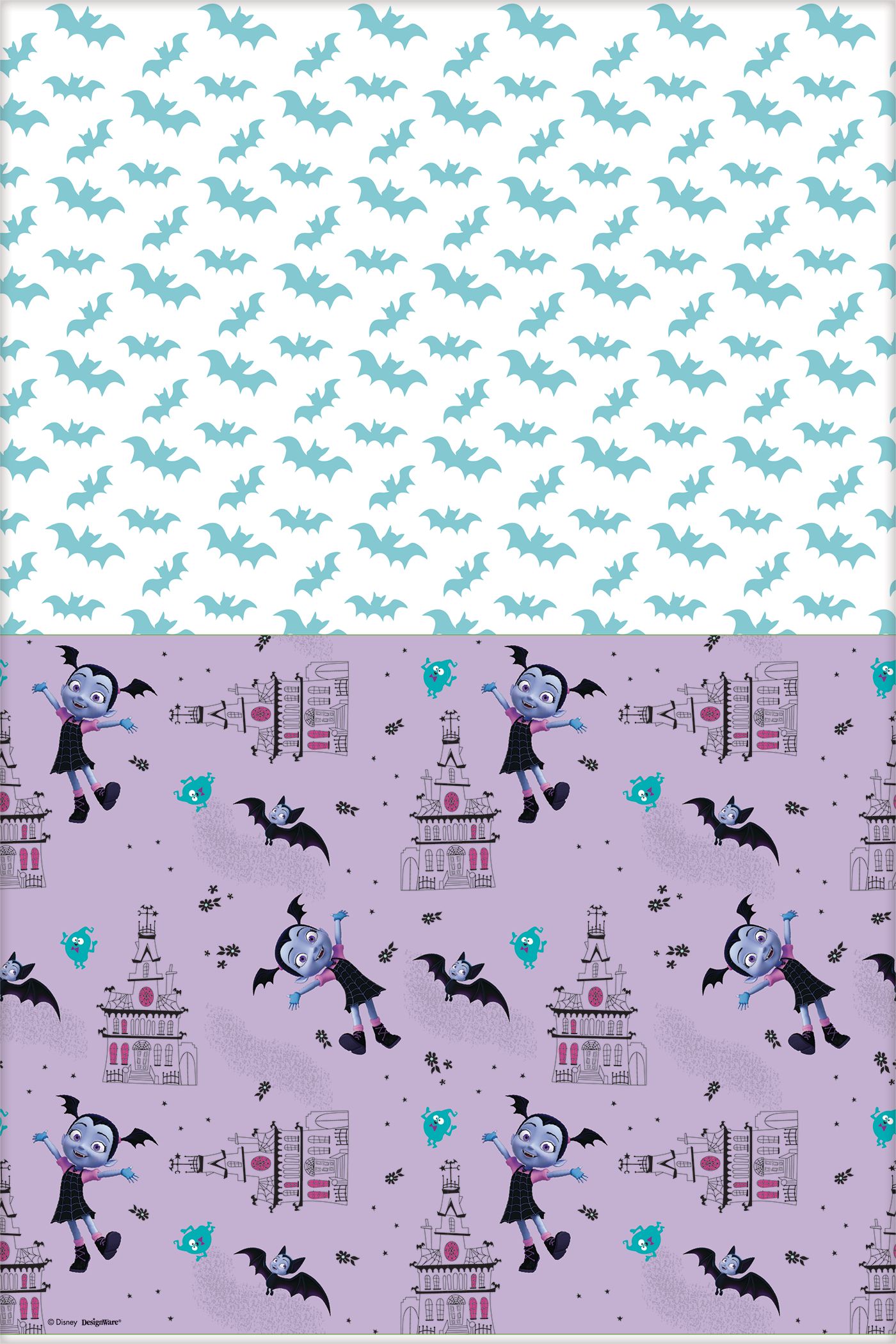 Disney Vampirina Birthday Party Paper Table Cover, 54-in x 96-in Overhead_Flat