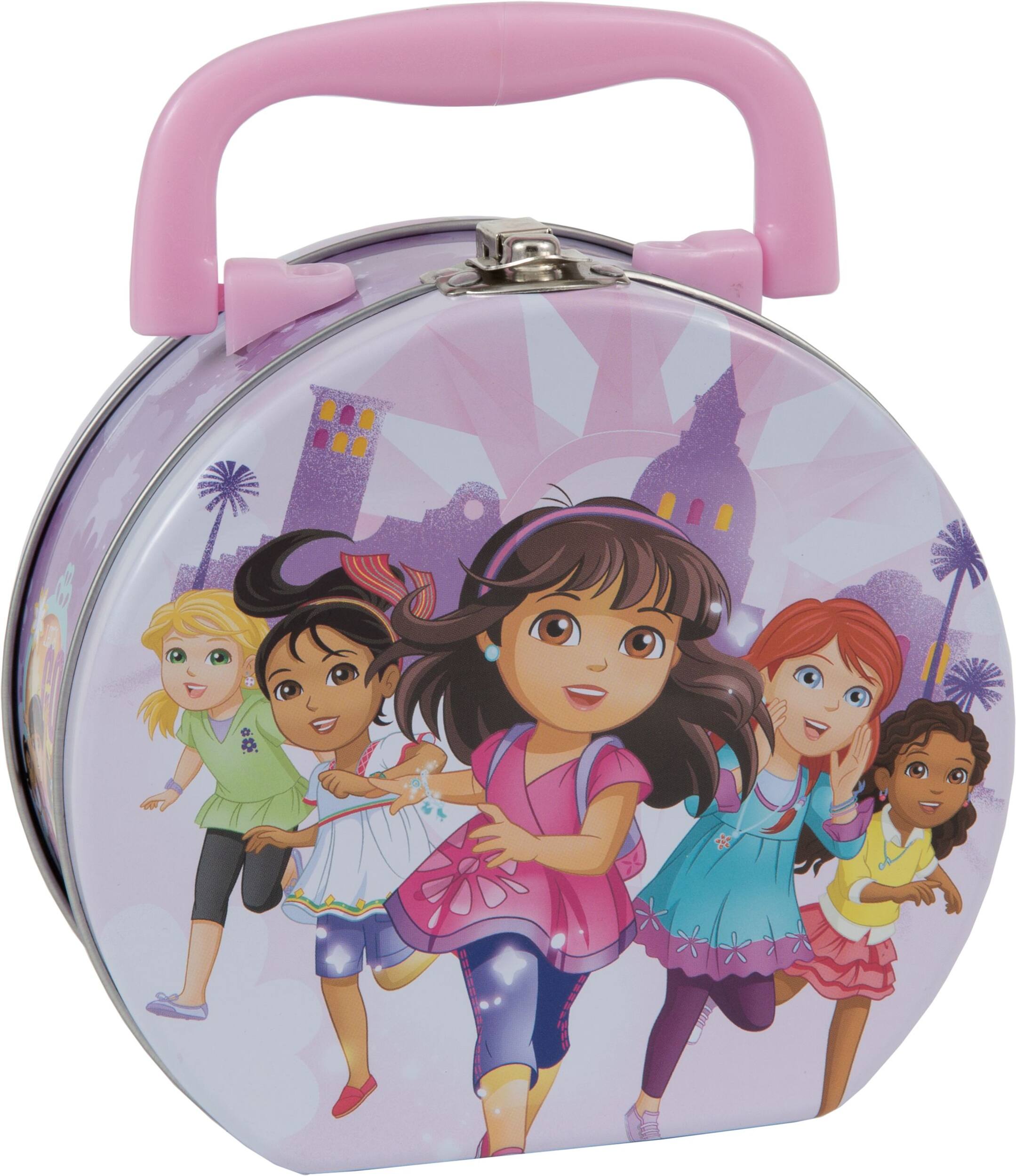 Mini Dora the Explorer Tin Box Front_Three_Fourths_Angled_Right
