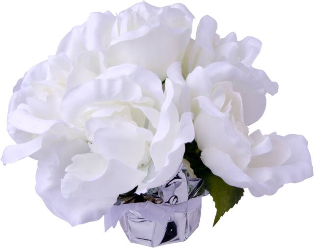 Pot à roses blanches Front_Flat