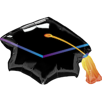 Graduation Cap Foil Balloon, Helium Inflation Included, 32-in Front_Flat