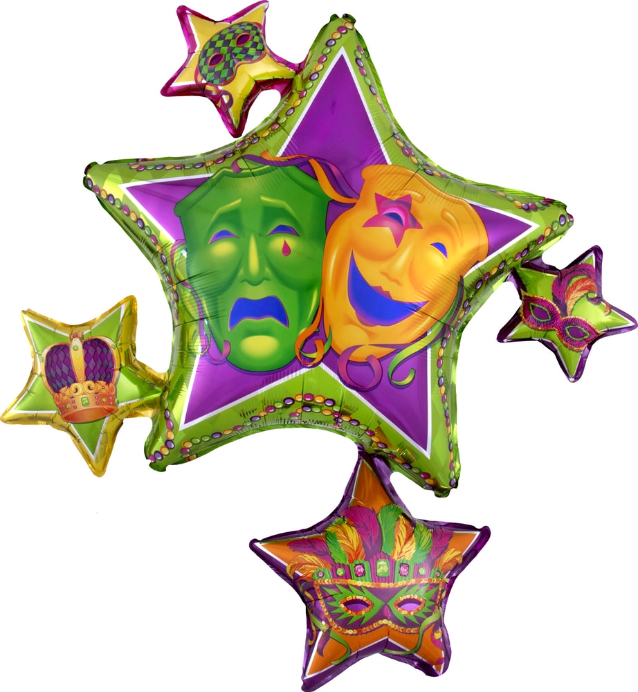 HNY Disco And Star Foil Balloons Set - 22" & 18" Helium Supported Balloons For New Year's Eve Party Decorations
