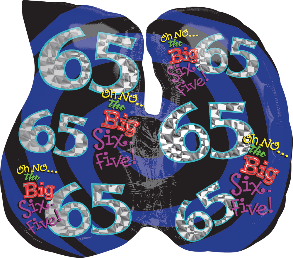 Oh non! Ballon en aluminium pour anniversaire de 65 ans, gonflage à l