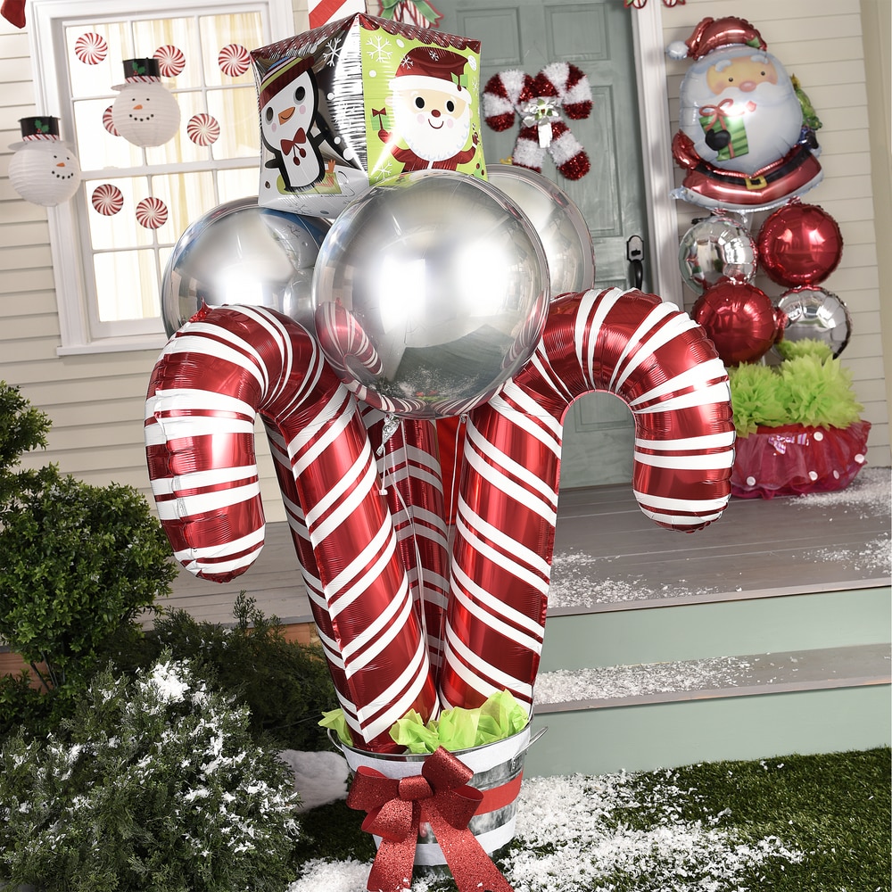 Candy Cane Foil Balloon for Christmas/Holiday/Winter Party, Helium