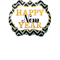 Happy New Year Marquee Balloon, 30.5-in Front_Flat