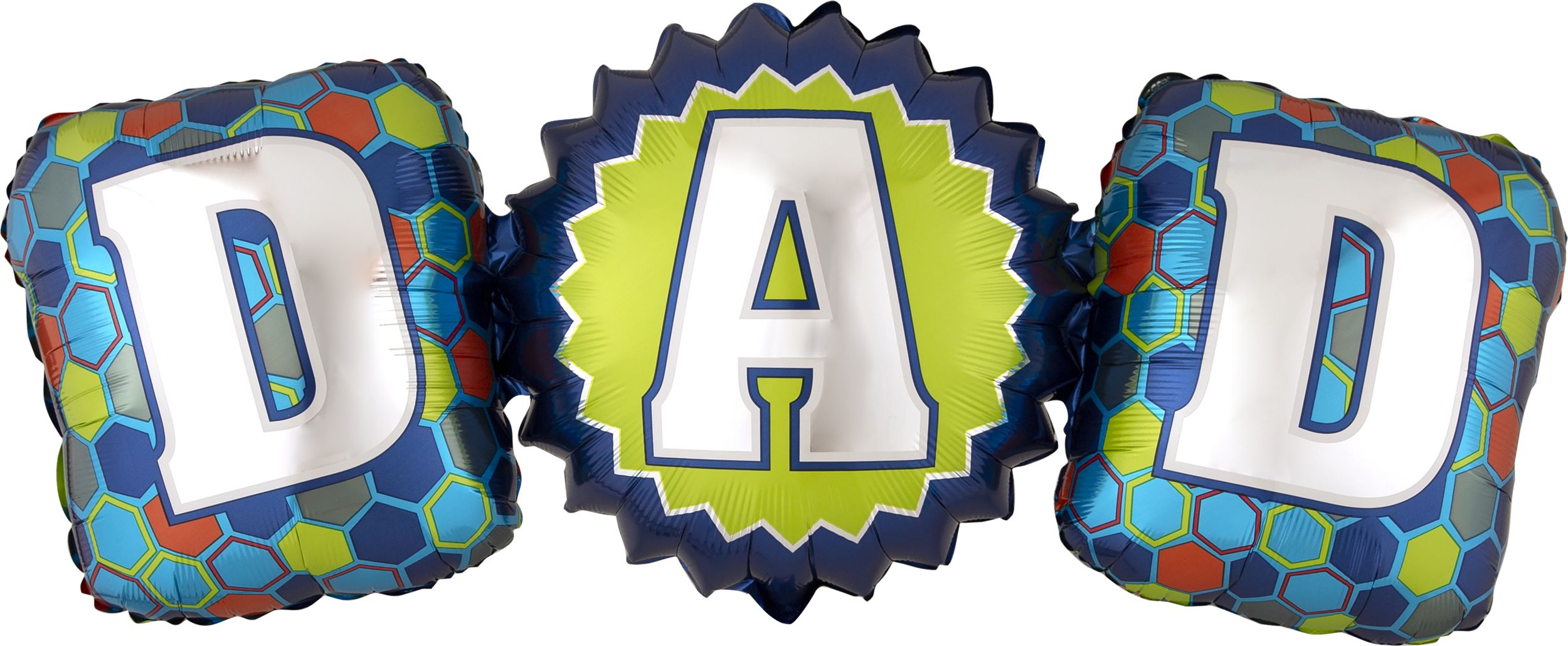 Giant Dad Foil Balloon for Father's Day/Birthday, Helium Inflation Included, 37-in Front_Flat