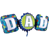 Giant Dad Foil Balloon for Father's Day/Birthday, Helium Inflation Included, 37-in Front_Angled_Right