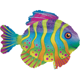 Giant Prismatic Colourful Fish Foil Balloon for Tropical/Summer/Birthday Party, Helium Inflation Included, 33-in Side_Right