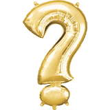 Question Mark Satin Foil Balloon, Assorted Colours, 36-in, Helium Inflation & Ribbon Included for Birthday/Graduation/Baby Shower/Wedding/Prom Front_Flat