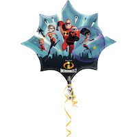 Ballon en aluminium d’anniversaire géant Les Incroyable 2, gonflage à l’hélium inclus, 35 po Front_Flat