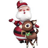 Santa and Reindeer Balloon, 48-in Front_Flat
