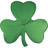 Shamrock Satin Foil Balloon, Green, 29-in, Helium Inflation & Ribbon Included for St. Patrick's Day Front_Flat