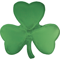 Shamrock Satin Foil Balloon, Green, 29-in, Helium Inflation & Ribbon Included for St. Patrick's Day