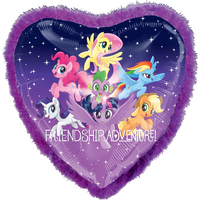 My Little Pony Friendship Adventure Heart Foil Birthday Balloon, Helium Inflation Included, 32-in Front_Flat