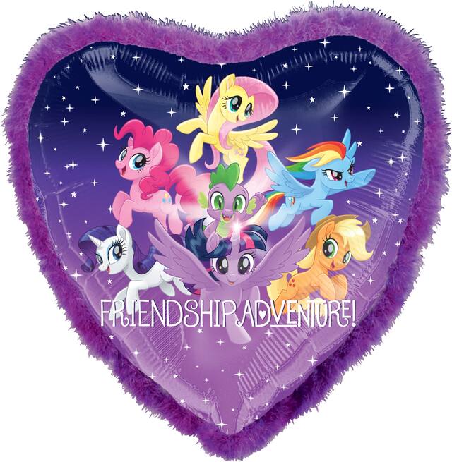 My Little Pony Friendship Adventure Heart Foil Birthday Balloon, Helium Inflation Included, 32-in Front_Flat