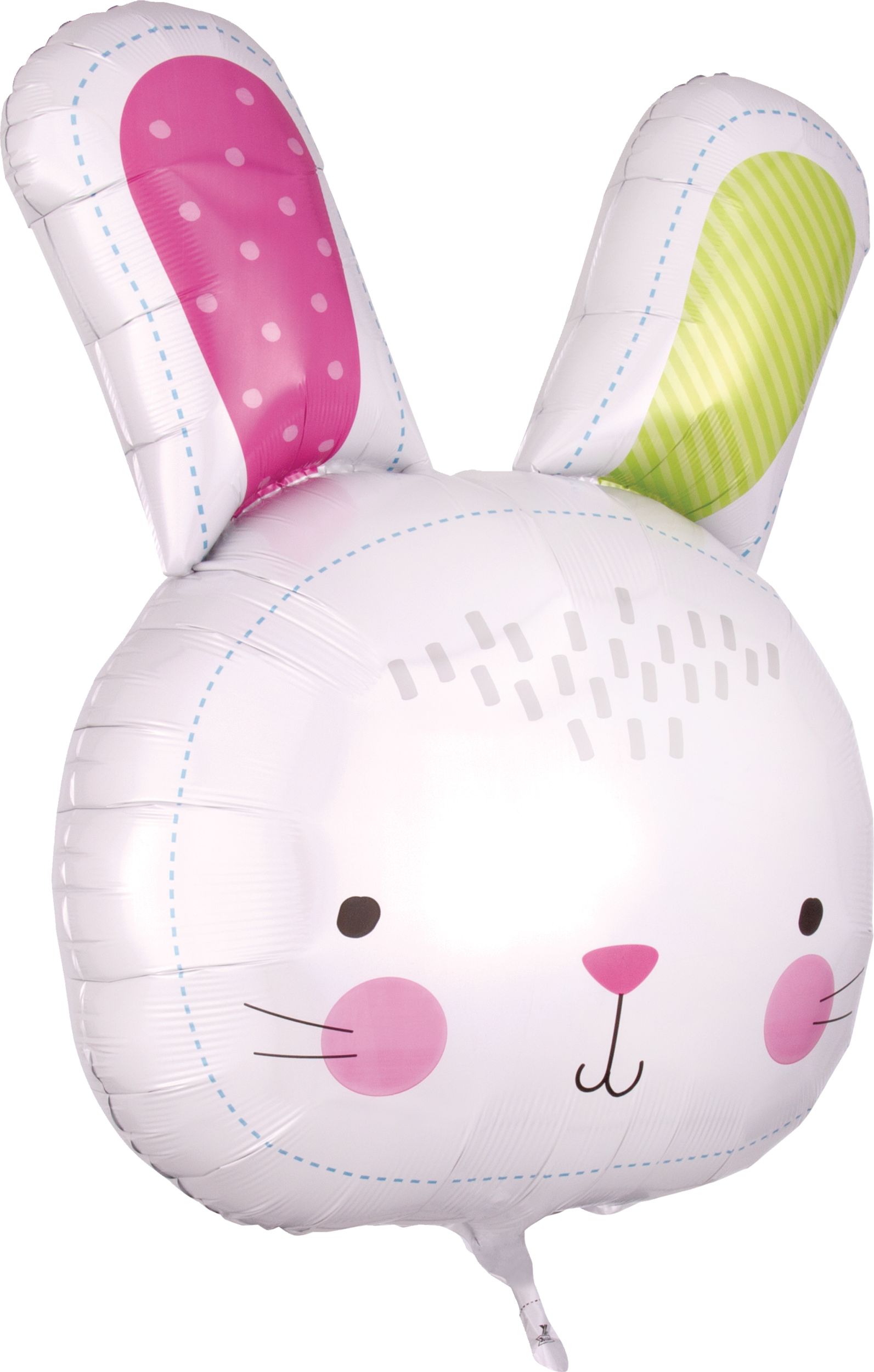 Easter Bunny Head Foil Balloon, Helium Inflation Included, 28-in Front_Angled_Right