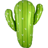 Cactus Foil Balloon for Summer/Desert Party, Helium Inflation Included, Green, 31-in Front_Flat