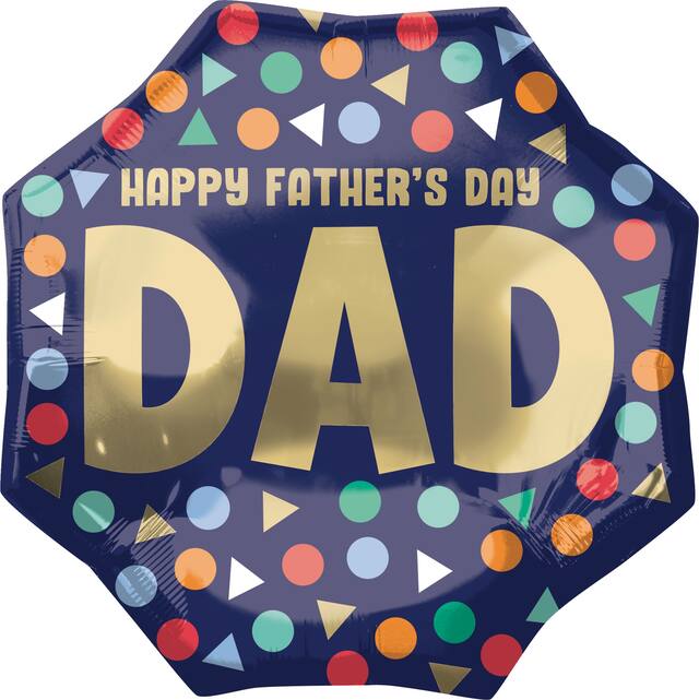 Happy Father's Day Dad Foil Balloon, Helium Inflation Included, 22-in Front_Flat