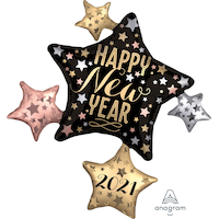 Satin 2021 New Year's Balloon Front_Flat