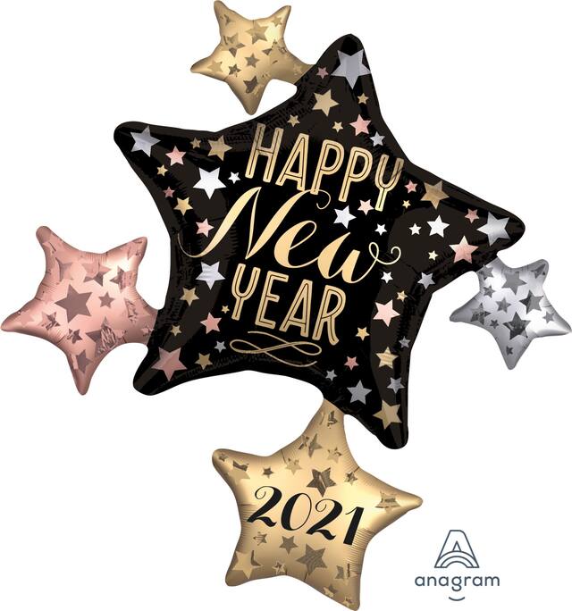 Satin 2021 New Year's Balloon Front_Flat