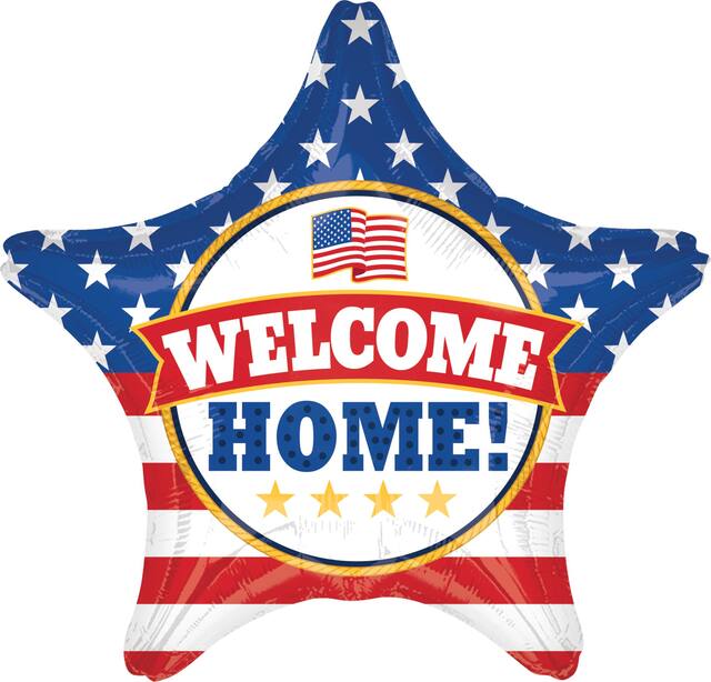 Giant Patriotic Welcome Home Star Balloon Front_Flat